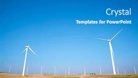  Presentation with electrical generators - Slide deck consisting of wind-turbine-generators-for-sustainable background and a teal colored foreground