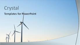  Presentation with electrical generators - Theme featuring wind-turbine-generators-for-sustainable background and a light blue colored foreground