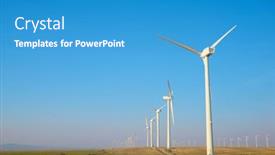  Presentation with electrical generators - Slide deck consisting of wind-turbine-generators-for-sustainable background and a teal colored foreground