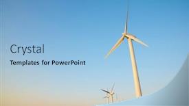  Presentation with electrical generators - Presentation having wind-turbine-generators-for-sustainable background and a light blue colored foreground