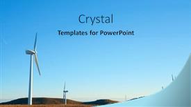  Presentation with electrical generators - PPT layouts enhanced with wind-turbine-generators-for-sustainable background and a light blue colored foreground