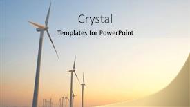 Presentation with electrical generators - Presentation theme with wind-turbine-generators-for-sustainable background and a light blue colored foreground