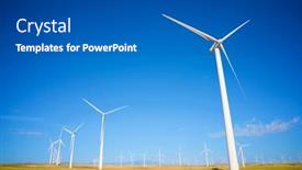  Presentation with electrical generators - Presentation theme with wind-turbine-generators-for-sustainable background and a dark gray colored foreground