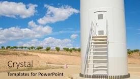  Presentation with electrical generators - PPT theme featuring wind-turbine-generators-for-sustainable background and a  colored foreground