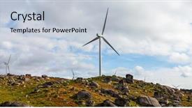  Presentation with wind energy - Theme enhanced with wind turbine generators on top background and a lemonade colored foreground