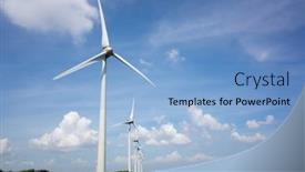  Presentation with turbine - PPT layouts enhanced with wind-turbine-in-blue-sky background and a light blue colored foreground