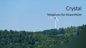  Presentation with offshore wind turbine installation - Slides consisting of wind turbine in the forest background and a light blue colored foreground