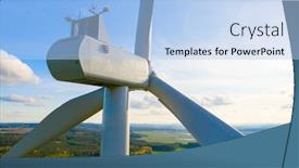  Presentation with wind power plant - Presentation design enhanced with wind-turbine-in-western-bohemia background and a light blue colored foreground
