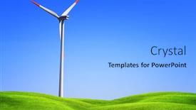  Presentation with turbine - Beautiful slides featuring wind turbine backdrop and a light blue colored foreground