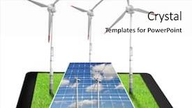  Presentation with wind solar - Presentation theme consisting of wind turbines and solar background and a white colored foreground