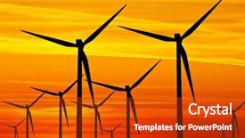  Presentation with wind turbines - Audience pleasing PPT layouts consisting of alternative fuels - wind turbines at sunset backdrop and a crimson colored foreground