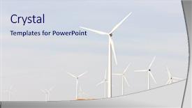  Presentation with wind turbines - Amazing PPT theme having  backdrop and a  colored foreground