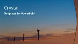  Presentation with wind turbines - Theme featuring wind-turbines-during-sunrise-southern background and a ocean colored foreground