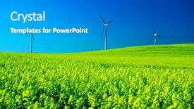  Presentation with wind energy - Amazing slides having wind turbines energy beautiful meadow backdrop and a gray colored foreground