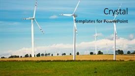  Presentation with alternative energy - Slides consisting of wind turbines farm alternative energy background and a light blue colored foreground