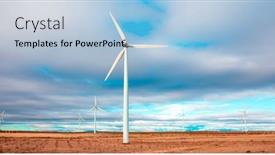 Presentation with wind turbines - Presentation enhanced with wind-turbines-farm-and-clouds background and a light blue colored foreground
