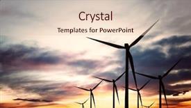  Presentation with wind turbines - Amazing theme having wind turbines farm backdrop and a lemonade colored foreground