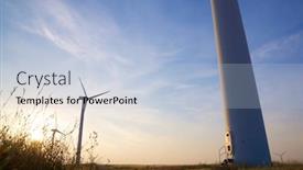  Presentation with wind turbines - Beautiful PPT theme featuring wind-turbines-for-electric-power backdrop and a light blue colored foreground