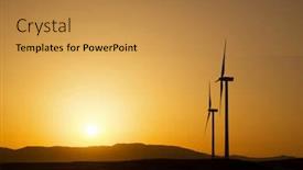  Presentation with wind turbines - Presentation theme consisting of wind-turbines-for-electric-power background and a gold colored foreground
