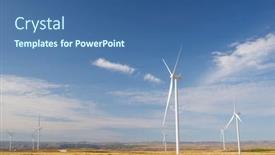  Presentation with wind turbines - Colorful PPT theme enhanced with wind-turbines-for-electric-power backdrop and a ocean colored foreground