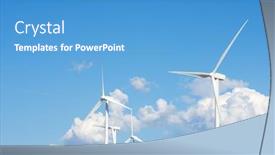  Presentation with wind turbines - PPT theme with wind-turbines-for-electric-power background and a teal colored foreground