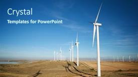  Presentation with wind turbines - Amazing slide deck having wind-turbines-for-electric-power backdrop and a ocean colored foreground