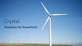  Presentation with wind turbines - Presentation theme with wind-turbines-for-electric-power background and a light blue colored foreground