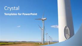  Presentation with wind turbines - Cool new slide deck with wind-turbines-for-electric-power backdrop and a teal colored foreground