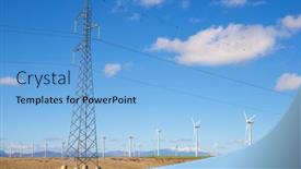  Presentation with wind turbines - Amazing slide set having wind-turbines-for-electric-power backdrop and a light blue colored foreground