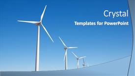  Presentation with wind turbines - Slide set with wind-turbines-for-electric-power background and a teal colored foreground