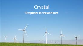  Presentation with wind turbines - Cool new presentation design with wind-turbines-for-electric-power backdrop and a teal colored foreground