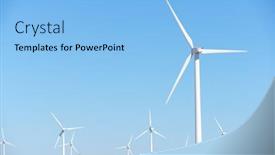  Presentation with electric power distribution systems - PPT theme enhanced with wind-turbines-for-electric-power background and a light blue colored foreground
