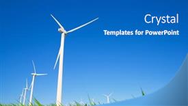  Presentation with wind turbines - PPT layouts enhanced with wind-turbines-for-electric-power background and a teal colored foreground