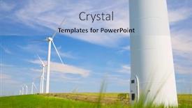  Presentation with wind turbines - Slides consisting of wind-turbines-for-electric-power background and a light blue colored foreground