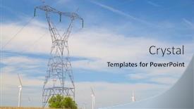  Presentation with wind turbines - Audience pleasing PPT theme consisting of wind-turbines-for-electric-power backdrop and a light blue colored foreground