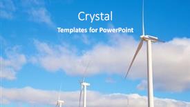  Presentation with wind turbines - Slide set enhanced with wind-turbines-for-electric-power background and a teal colored foreground