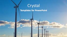  Presentation with wind turbines - Slide deck consisting of wind-turbines-for-electric-power background and a teal colored foreground