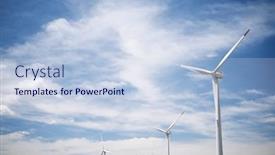  Presentation with wind turbines - Slide deck featuring wind-turbines-for-electric-power background and a light blue colored foreground