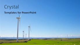  Presentation with wind turbines - Presentation theme with wind-turbines-for-electric-power background and a light blue colored foreground