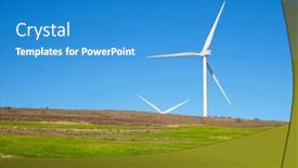  Presentation with wind turbines - Slides with wind-turbines-for-electric-power background and a teal colored foreground