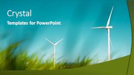  Presentation with wind turbines - Presentation with wind-turbines-for-electric-power background and a teal colored foreground