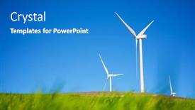  Presentation with wind turbines - PPT layouts featuring wind-turbines-for-electric-power background and a teal colored foreground