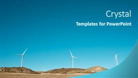  Presentation with wind turbines - PPT theme enhanced with wind-turbines-for-electric-power background and a gray colored foreground