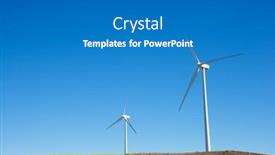  Presentation with wind turbines - Theme having wind-turbines-for-electric-power background and a teal colored foreground