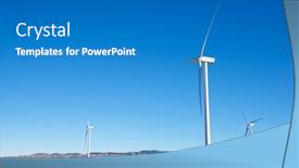  Presentation with wind turbines - Presentation theme consisting of wind-turbines-for-electric-power background and a teal colored foreground