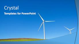  Presentation with wind turbines - Presentation theme featuring wind-turbines-for-electric-power background and a gray colored foreground