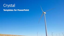  Presentation with wind turbines - Presentation design featuring wind-turbines-for-electric-power background and a gray colored foreground