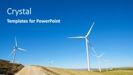  Presentation with wind turbines - PPT layouts enhanced with wind-turbines-for-electric-power background and a dark gray colored foreground