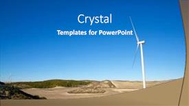  Presentation with wind turbines - PPT theme with wind-turbines-for-electric-power background and a teal colored foreground