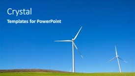  Presentation with wind turbines - Presentation theme with wind-turbines-for-electric-power background and a dark gray colored foreground